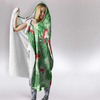 Lime Palaka Hawaii Aloha Hooded Blanket Koi Pond Mix Monstera - Polynesian Pride