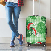Lime Palaka Hawaii Aloha Luggage Cover Koi Pond Mix Monstera - Polynesian Pride