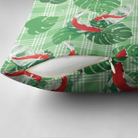 Lime Palaka Hawaii Aloha Pillow Cover Koi Pond Mix Monstera LT7 - Polynesian Pride