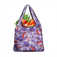 Lavender Palaka Hawaii Aloha Grocery Bag Koi Pond Mix Orchids LT7 1-pack One Size Purple - Polynesian Pride