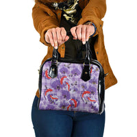 Lavender Palaka Hawaii Aloha Shoulder Handbag Koi Pond Mix Orchids LT7 One Size Purple - Polynesian Pride