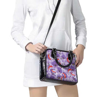 Lavender Palaka Hawaii Aloha Shoulder Handbag Koi Pond Mix Orchids LT7 - Polynesian Pride