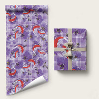 Lavender Palaka Hawaii Aloha Wrapping Paper Koi Pond Mix Orchids