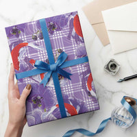 Lavender Palaka Hawaii Aloha Wrapping Paper Koi Pond Mix Orchids