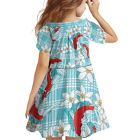 Turquoise Palaka Hawaii Aloha Family Matching Summer Maxi Dress and Hawaiian Shirt Koi Pond Mix Plumeria LT7 - Polynesian Pride
