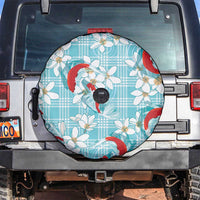 Turquoise Palaka Hawaii Aloha Spare Tire Cover Koi Pond Mix Plumeria LT7 Turquoise - Polynesian Pride