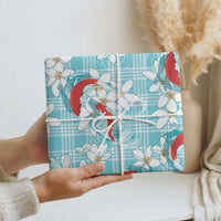 Turquoise Palaka Hawaii Aloha Wrapping Paper Koi Pond Mix Plumeria