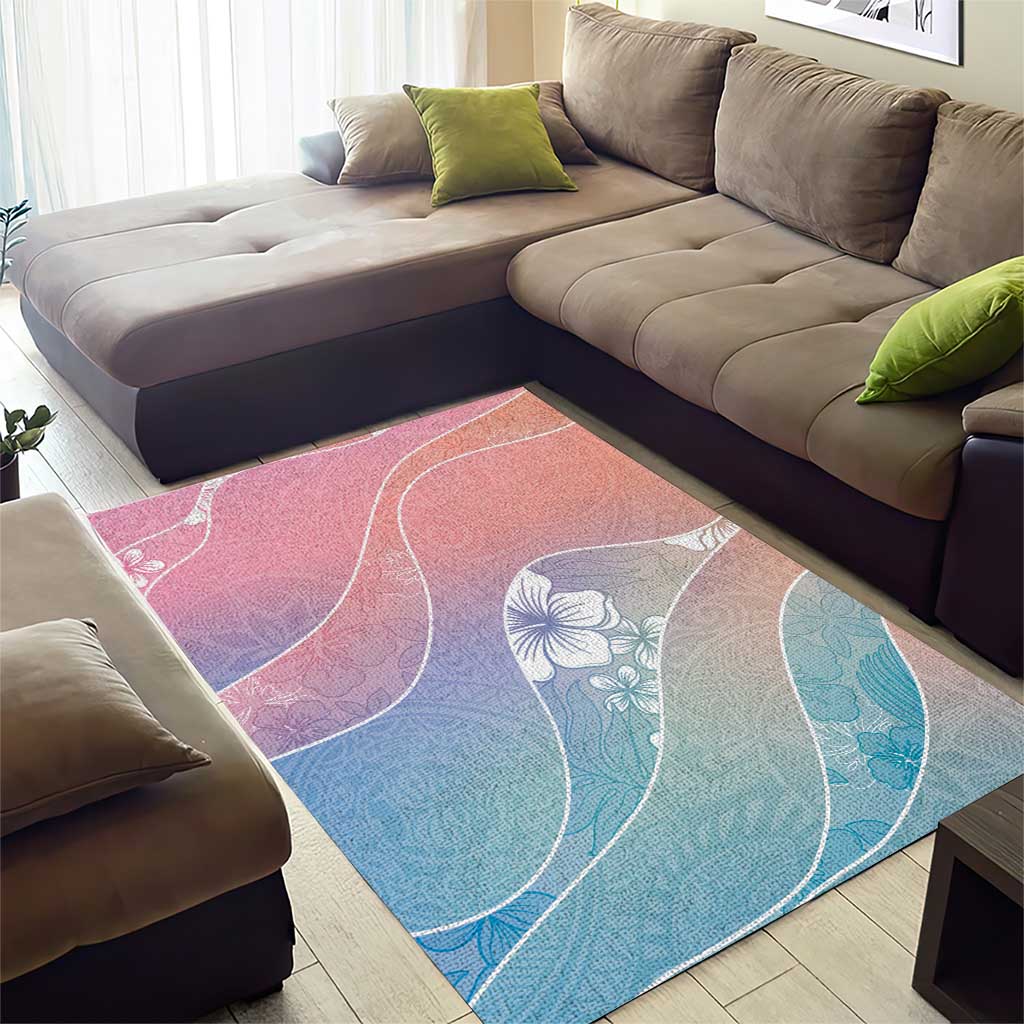 Aloha Hawaii Floral Tapa Area Rug Patchwork Pastel Candy - Polynesian Pride