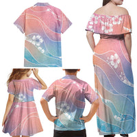 Aloha Hawaii Floral Tapa Family Matching Off Shoulder Maxi Dress and Hawaiian Shirt Patchwork Pastel Candy LT7 - Polynesian Pride