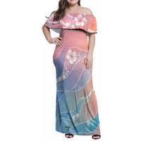 Aloha Hawaii Floral Tapa Family Matching Off Shoulder Maxi Dress and Hawaiian Shirt Patchwork Pastel Candy LT7 Mom's Dress Pastel - Polynesian Pride