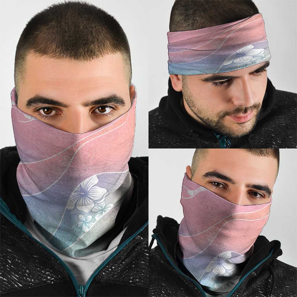 Aloha Hawaii Floral Tapa Neck Gaiter Patchwork Pastel Candy - Polynesian Pride