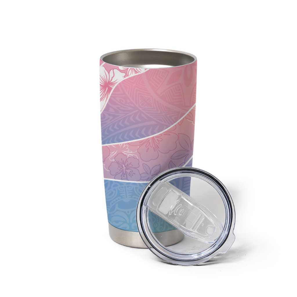 Aloha Hawaii Floral Tapa Tumbler Cup Patchwork Pastel Candy - Polynesian Pride