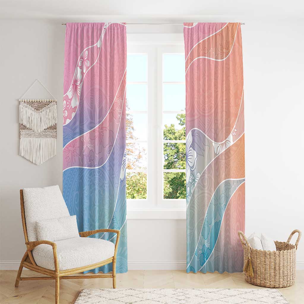 Aloha Hawaii Floral Tapa Window Curtain Patchwork Pastel Candy - Polynesian Pride