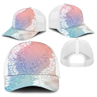 Hawaii Aloha Plumeria Lei Pastel Candy Palaka Baseball Net Cap - Polynesian Pride