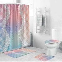 Hawaii Aloha Plumeria Lei Pastel Candy Palaka Bathroom Set LT7 Bathroom Set (4 pcs) Pastel - Polynesian Pride