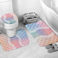 Hawaii Aloha Plumeria Lei Pastel Candy Palaka Bathroom Set LT7 Mat Set Only (3 pcs) One Size Pastel - Polynesian Pride