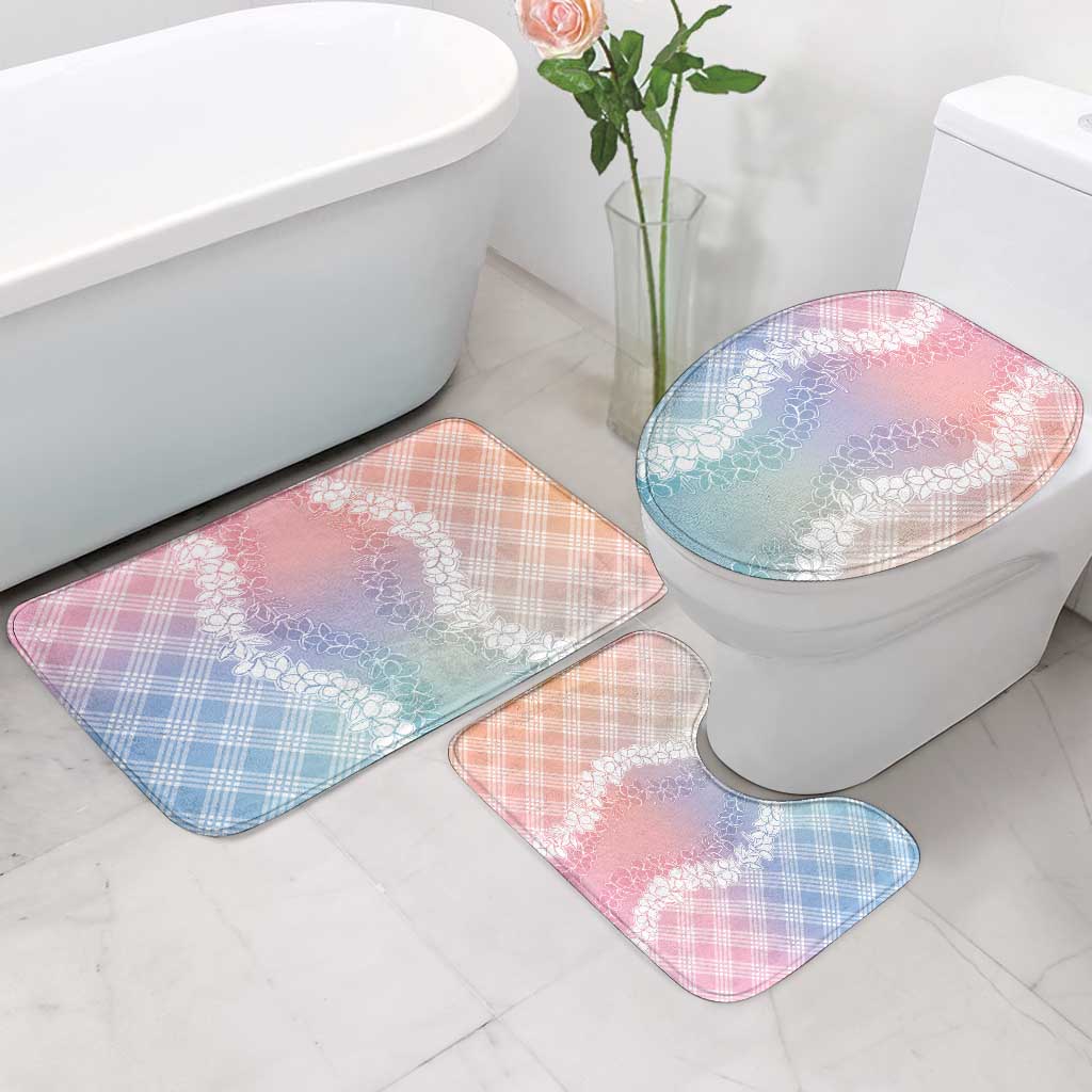 Hawaii Aloha Plumeria Lei Pastel Candy Palaka Bathroom Set LT7 - Polynesian Pride