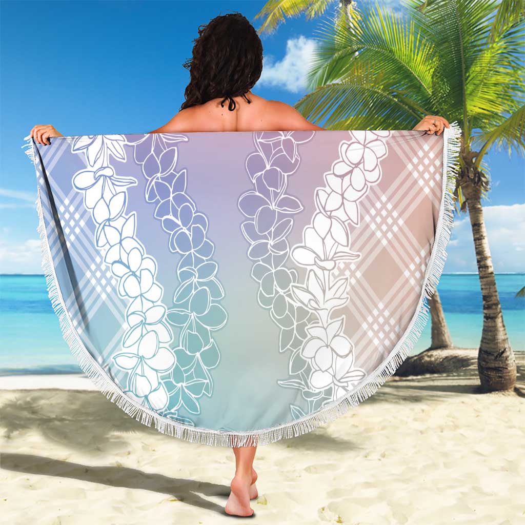 Hawaii Aloha Plumeria Lei Pastel Candy Palaka Beach Blanket - Polynesian Pride