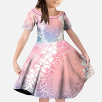 Hawaii Aloha Plumeria Lei Pastel Candy Palaka Family Matching Mermaid Dress and Hawaiian Shirt LT7 Daughter's Dress Pastel - Polynesian Pride