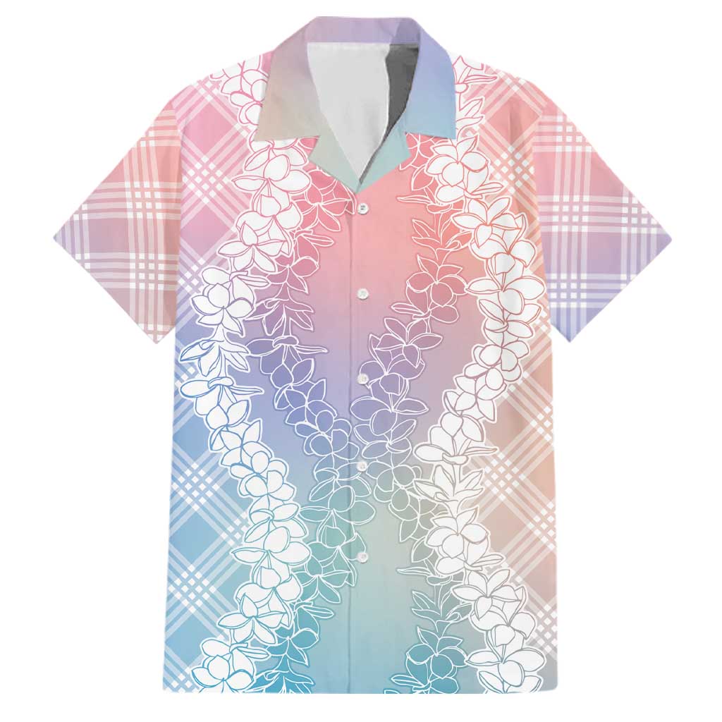 Hawaii Aloha Plumeria Lei Pastel Candy Palaka Family Matching Mermaid Dress and Hawaiian Shirt LT7 Dad's Shirt - Short Sleeve Pastel - Polynesian Pride