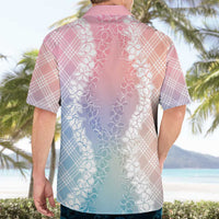 Hawaii Aloha Plumeria Lei Pastel Candy Palaka Hawaiian Shirt - Polynesian Pride