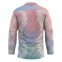 Hawaii Aloha Plumeria Lei Pastel Candy Palaka Hockey Jersey - Polynesian Pride