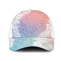 Hawaii Aloha Plumeria Lei Pastel Candy Palaka Mesh Trucker Cap - Polynesian Pride