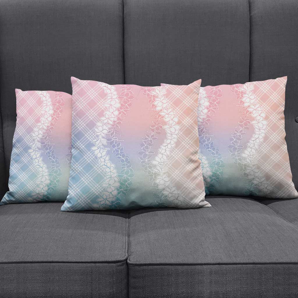 Hawaii Aloha Plumeria Lei Pastel Candy Palaka Pillow Cover - Polynesian Pride