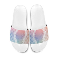 Hawaii Aloha Plumeria Lei Pastel Candy Palaka Slide Sandals LT7 Pastel - Polynesian Pride