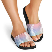 Hawaii Aloha Plumeria Lei Pastel Candy Palaka Slide Sandals LT7 - Polynesian Pride