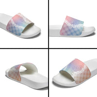 Hawaii Aloha Plumeria Lei Pastel Candy Palaka Slide Sandals LT7 - Polynesian Pride