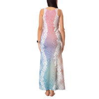 Hawaii Aloha Plumeria Lei Pastel Candy Palaka Tank Maxi Dress - Polynesian Pride