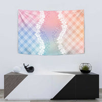 Hawaii Aloha Plumeria Lei Pastel Candy Palaka Tapestry - Polynesian Pride