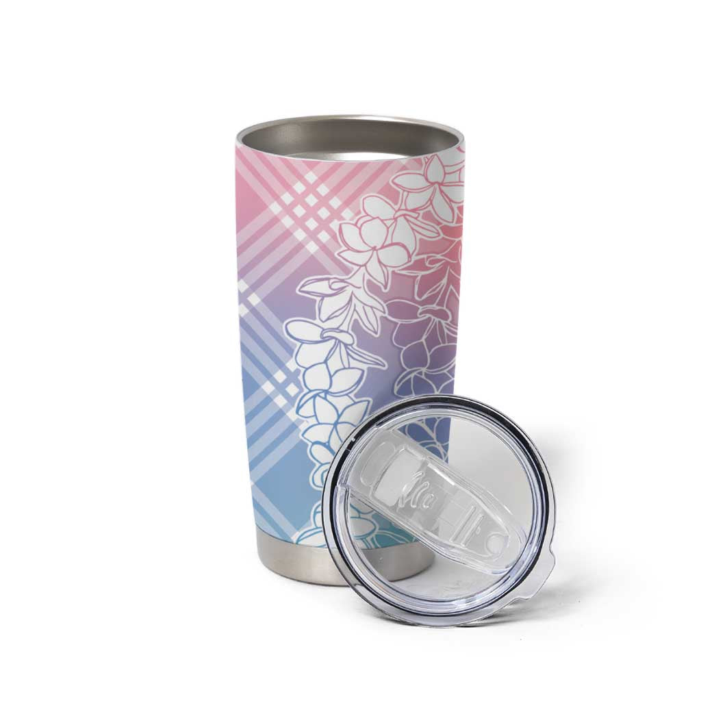 Hawaii Aloha Plumeria Lei Pastel Candy Palaka Tumbler Cup - Polynesian Pride