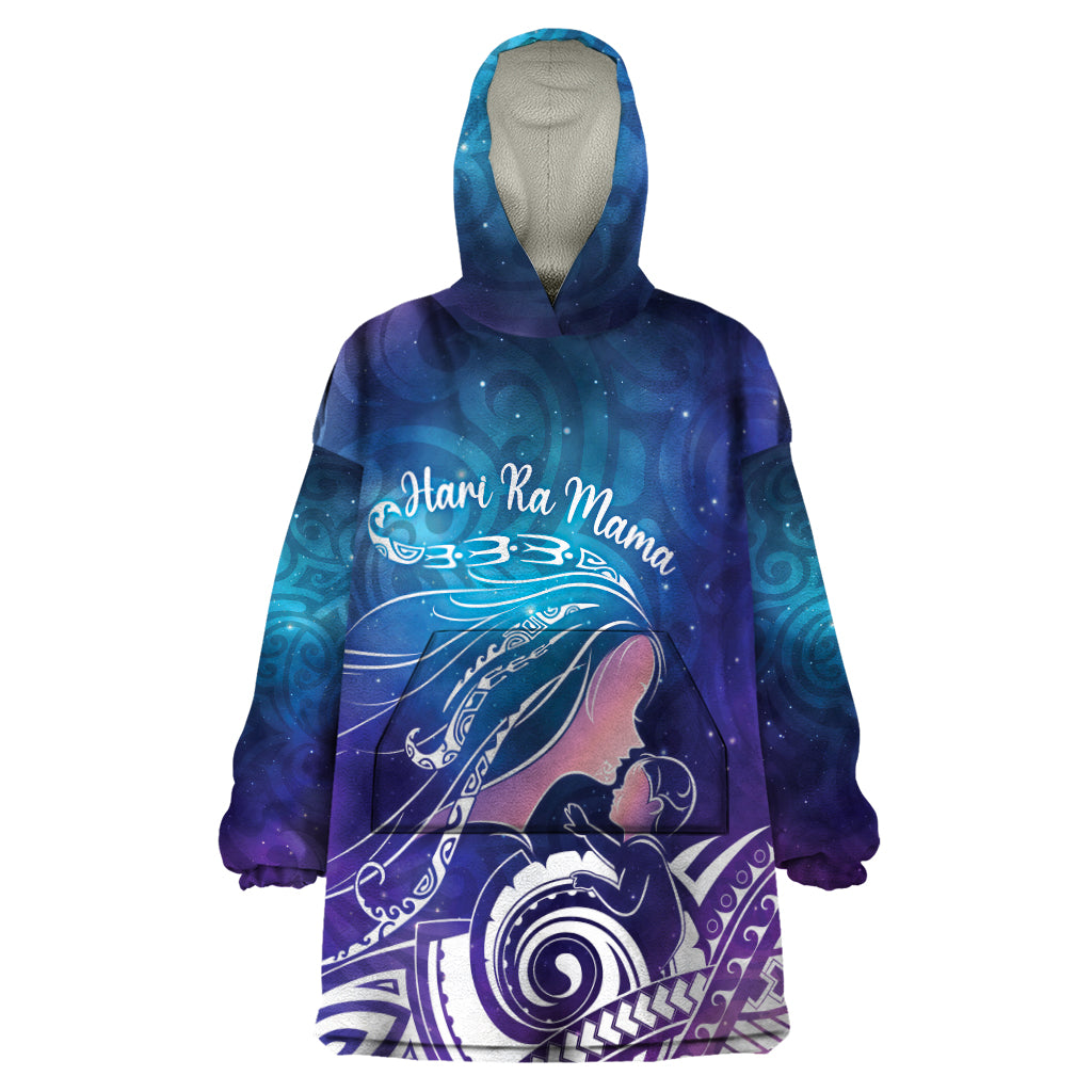 New Zealand Mother's Day Wearable Blanket Hoodie Maori Hari Ra Mama LT7 One Size Galaxy - Polynesian Pride