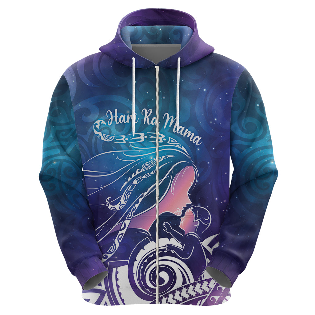 New Zealand Mother's Day Zip Hoodie Maori Hari Ra Mama