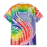 Aloha Pride Rainbow Tie Dye Family Matching Off Shoulder Maxi Dress and Hawaiian Shirt Humpback Whale - Love is Love LT7 - Polynesian Pride