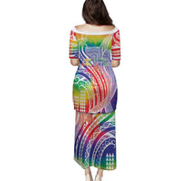 Aloha Pride Rainbow Tie Dye Family Matching Puletasi and Hawaiian Shirt Humpback Whale - Love is Love LT7 - Polynesian Pride