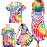 Aloha Pride Rainbow Tie Dye Family Matching Summer Maxi Dress and Hawaiian Shirt Humpback Whale - Love is Love LT7 - Polynesian Pride