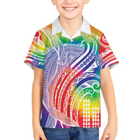 Aloha Pride Rainbow Tie Dye Family Matching Summer Maxi Dress and Hawaiian Shirt Humpback Whale - Love is Love LT7 Son's Shirt Colorful - Polynesian Pride