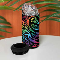 Hawaii Pride 4 in 1 Can Cooler Tumbler Rainbow Swirls LT7 - Polynesian Pride