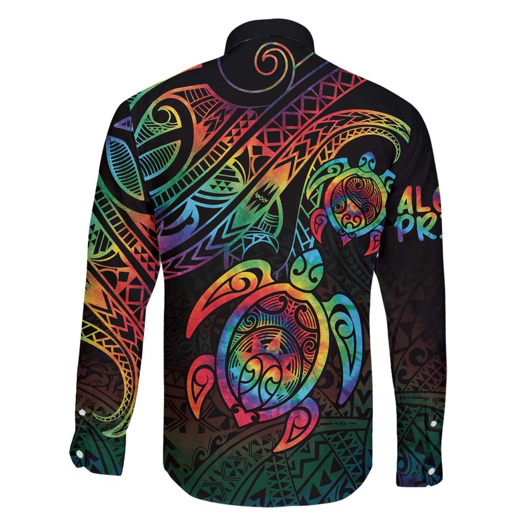 Hawaii Pride Family Matching Summer Maxi Dress and Hawaiian Shirt Rainbow Swirls LT7 - Polynesian Pride