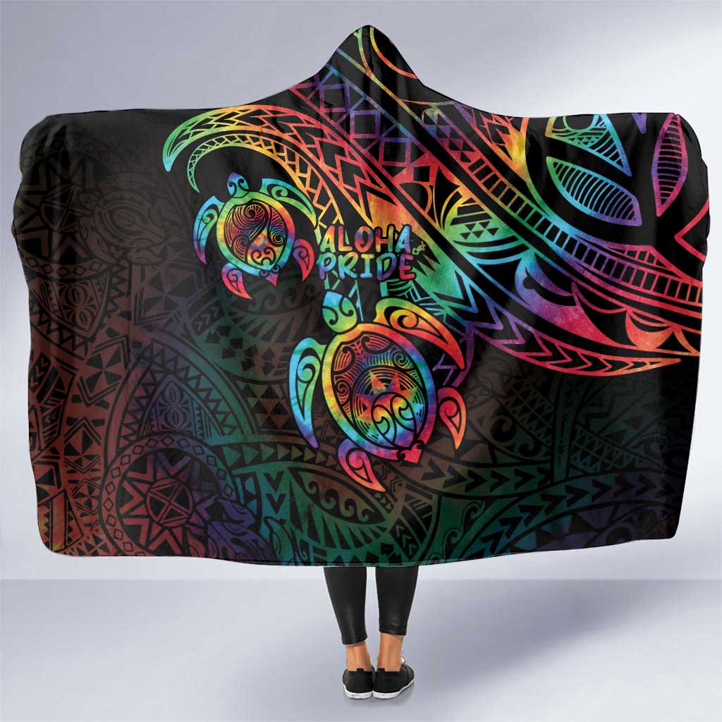 Hawaii Pride Hooded Blanket Rainbow Swirls LT7 One Size Colorful - Polynesian Pride