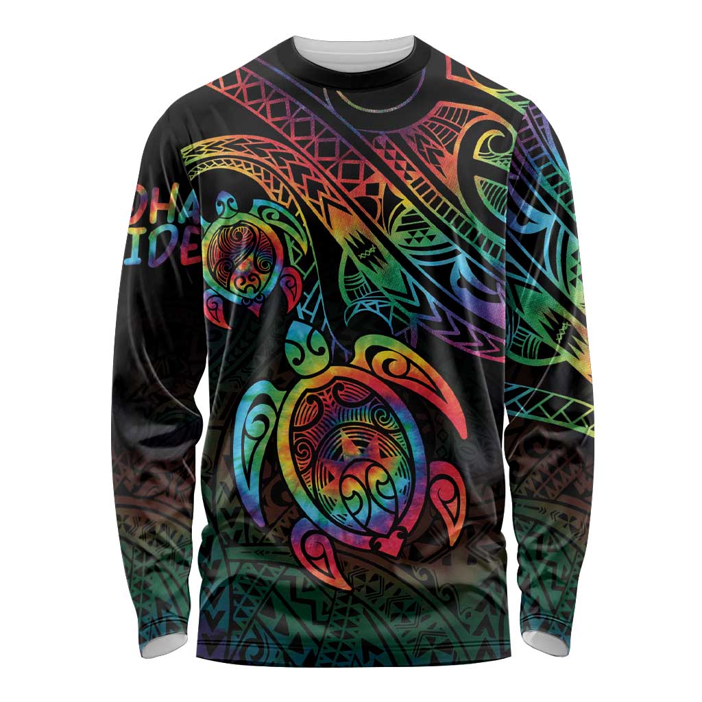 Hawaii Pride Long Sleeve Shirt Rainbow Swirls