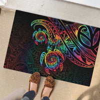 Hawaii Pride Rubber Doormat Rainbow Swirls