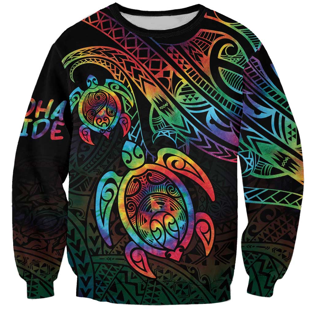 Hawaii Pride Sweatshirt Rainbow Swirls LT7 Unisex Colorful - Polynesian Pride