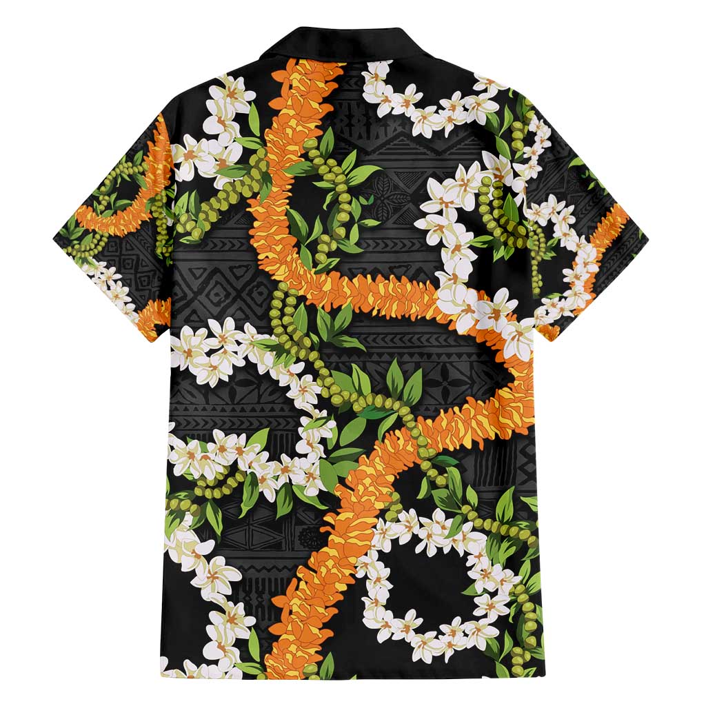 Aloha Festive Hawaii Family Matching Summer Maxi Dress and Hawaiian Shirt Mokihana - Maile and Ilima on Black LT7 - Polynesian Pride