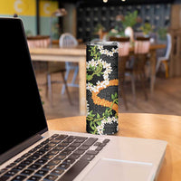 Aloha Festive Hawaii Skinny Tumbler Mokihana - Maile and Ilima on Black LT7 - Polynesian Pride