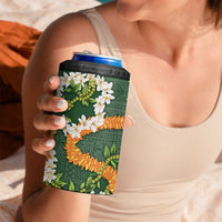 Aloha Festive Hawaii 4 in 1 Can Cooler Tumbler Mokihana - Maile and Ilima on Forest Green LT7 - Polynesian Pride