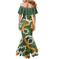 Aloha Festive Hawaii Family Matching Mermaid Dress and Hawaiian Shirt Mokihana - Maile and Ilima on Forest Green LT7 - Polynesian Pride